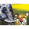 Triptych the Rhino and Buffolo (Right)  (80cm x 60cm)