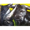 Triptych the Rhino and Buffolo (Left)  (80cm x 60cm)